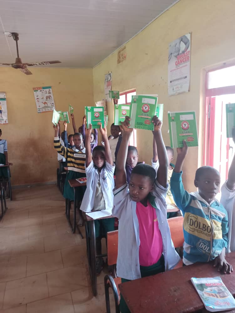 Donation of books to primary schools in Esanland